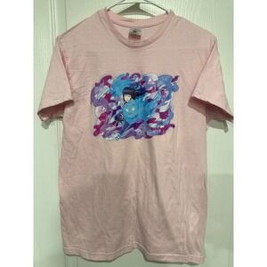 B&C Collection Hinata Hyuga Naruto Pink Graphic Tee Shirt Small E190 Anime Manga
